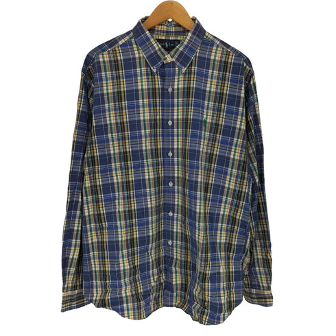 ラルフローレン RALPH LAUREN 90S CLASSIC FIT ポニー刺繍 チェック柄 L/S ボタンダウンシャツ メンズ XL