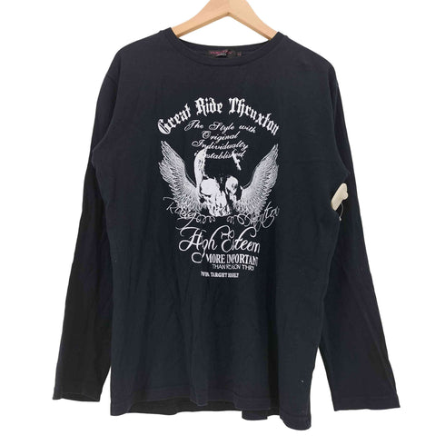 スラクストン THRUXTON スカル プリント クルーネック L/S Tシャツ Y2K メンズ JPN:XL