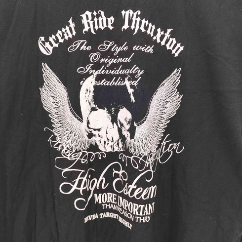 スラクストン THRUXTON スカル プリント クルーネック L/S Tシャツ Y2K メンズ JPN:XL