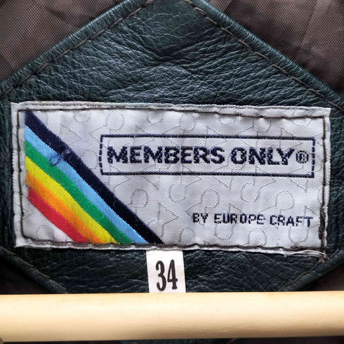 MEMBERS ONLY 90S シングル ライダース レザー ジャケット メンズ 34