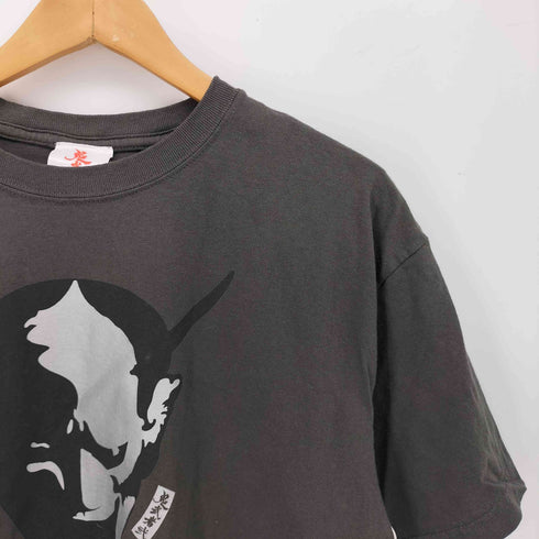 00S USA製 anvilボディ 般若 プリント クルーネック S/S ゲーム Tシャツ メンズ import:L