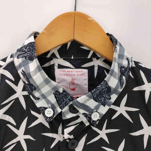 KAWATANI SHIRT 河谷シャツ 総柄 うさぎ ラビット L/S シャツ メンズ JPN:M