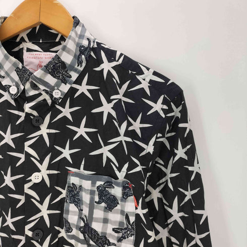 KAWATANI SHIRT 河谷シャツ 総柄 うさぎ ラビット L/S シャツ メンズ JPN:M