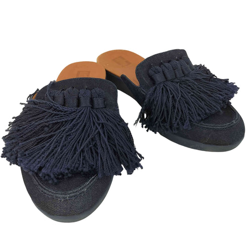 フィットフロップ fitflop キャンバス タッセル ミュールサンダル レディース EUR:37