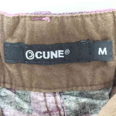 キューン CUNE チェック柄 ロゴ うさぎ フランネル カーゴ ハーフ パンツ レディース JPN:M