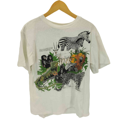 HARLE QUIN USA製 シングルステッチ アニマル両面プリントクルーネックTシャツ CHIEF SEATTLE メンズ import:L