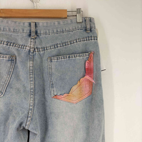ファブリックチェック ドッキング ストレートデニムパンツ メンズ JPN:XL