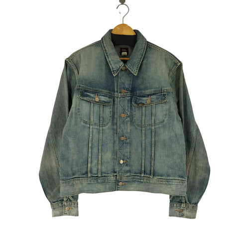 ダブルアールエルラルフローレン RRL RALPH LAUREN Lot 271 ダメージ加工 デニム トラッカージャケット メンズ import:L