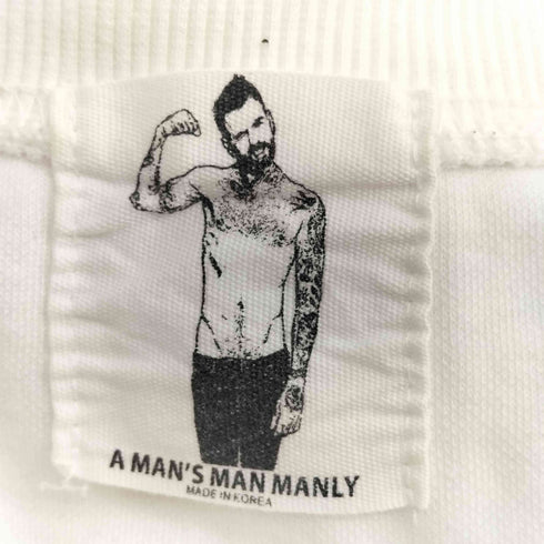A MAN'S MAN MANLY プリントクルーネックTシャツ メンズ