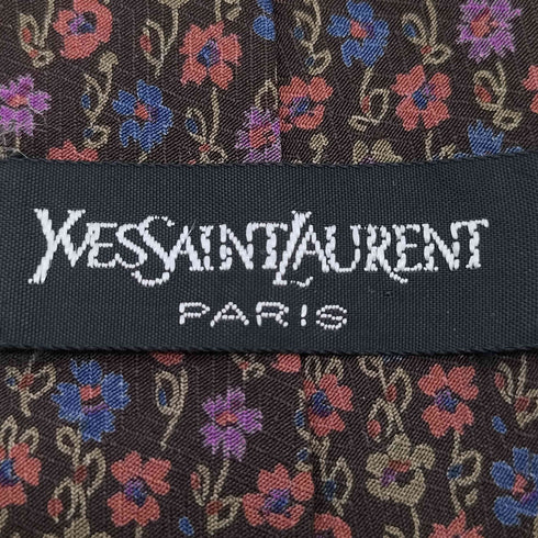 イヴサンローラン Yves Saint Laurent シルク100% 花柄 ネクタイ メンズ