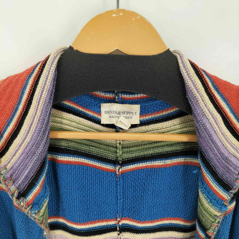 デニムアンドサプライラルフローレン DENIM&SUPPLY RALPH RAUREN ネイティブ ボーダー フーデッド コットン ケープ ポンチョ レディース JPN:XS