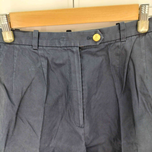 バーバリーズ BURBERRYS 90s 金釦 バックロゴ刺しゅう タックショーツ ショートパンツ レディース 40