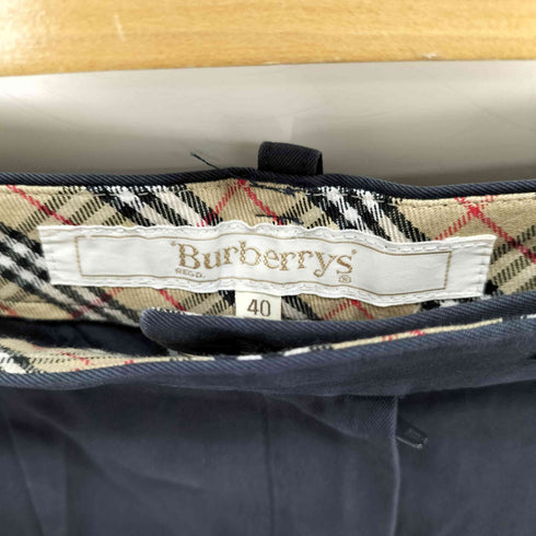 バーバリーズ BURBERRYS 90s 金釦 バックロゴ刺しゅう タックショーツ ショートパンツ レディース 40