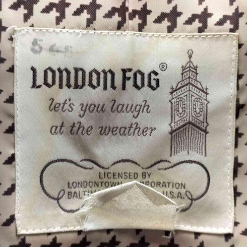 ロンドンフォグ LONDON FOG 80-90S OLD MADE IN UK 英国製 裏地千鳥格子 玉蟲 タマムシ バルマカーン ステンカラー コート メンズ
