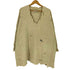 ザラ ZARA パイル地 ダメージ加工 Vネック ニット レディース import:S