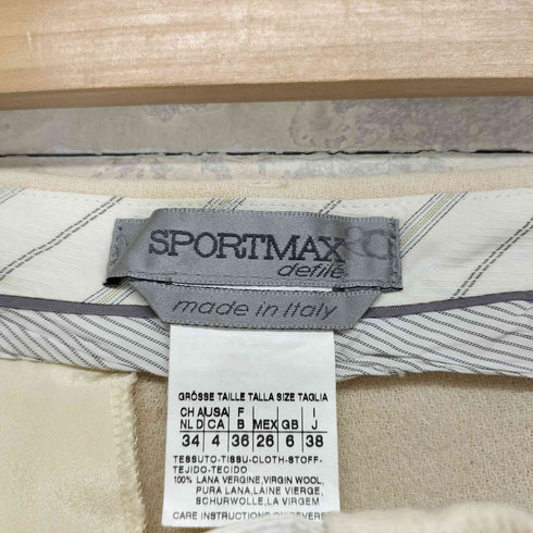 スポーツマックス SPORTMAX MADE IN ITALY ウール ノータック スラックス レディース 38