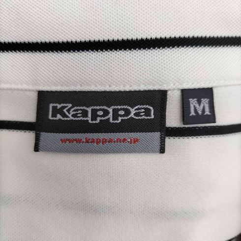カッパ Kappa ラインストーンロゴ フリル袖 ボーダー ポロシャツ レディース JPN:M