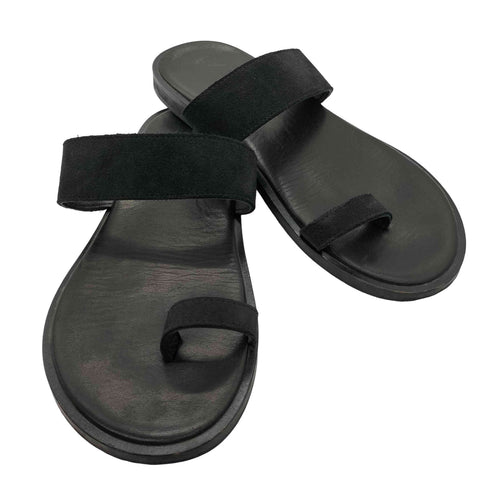スティーブンアラン Steven Alan NICOLAS LAINAS 別注 STRP SANDALS スエード レザー サムリング ブラック サンダル メンズ 41