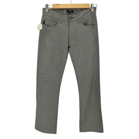 バーバリーブラックレーベル BURBERRY BLACK LABEL バックロゴパッチ ジッパーフライ ストレートパンツ レディース JPN:67-70