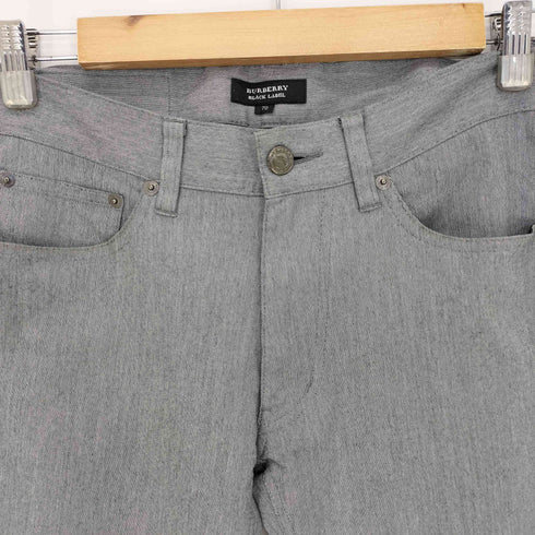 バーバリーブラックレーベル BURBERRY BLACK LABEL バックロゴパッチ ジッパーフライ ストレートパンツ レディース JPN:67-70