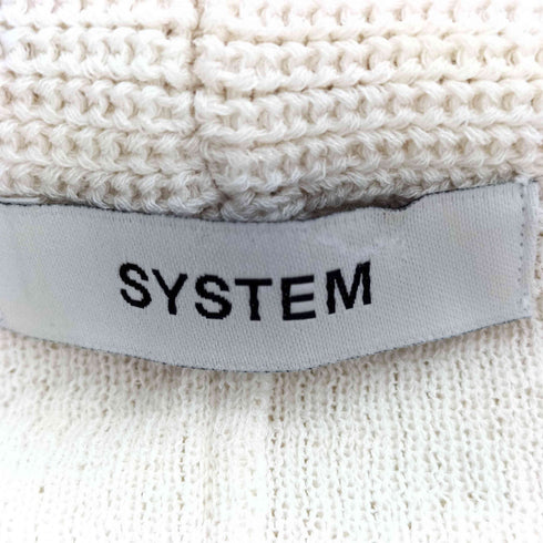 SYSTEM ビックカラー ハーフジップ スイッチング 半袖ニット レディース FREE