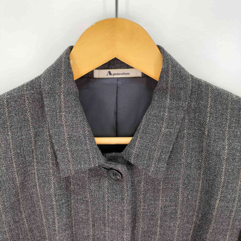 アクアスキュータム AQUASCUTUM ウール混 ステンカラーコート レディース
