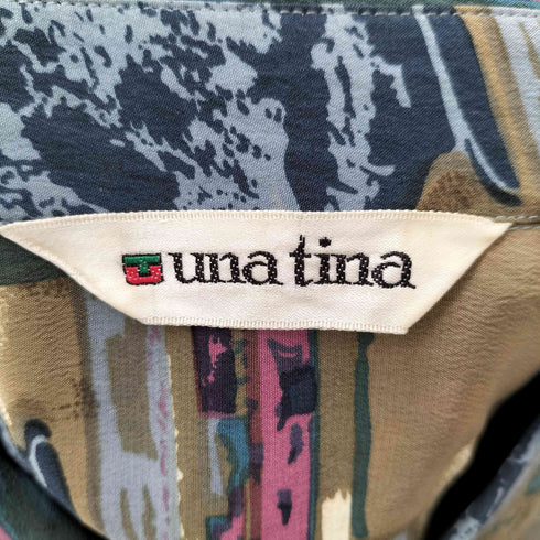 una tina シルク100% アンフォラモチーフ 総柄 L/S シャツ レディース