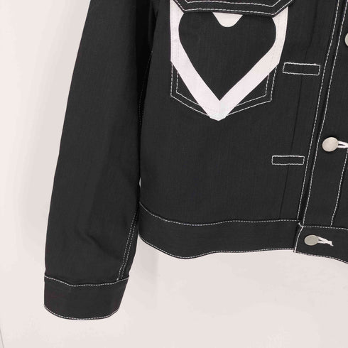 ベイシックス BASICKS 22ss Hear Painting Denim Jacket ハートペイント デニムジャケット レディース W