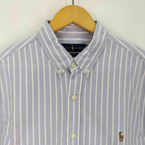 ラルフローレン RALPH LAUREN slim fit ストライプ コットン オックスフォード ボタンダウン シャツ メンズ import:L