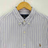 ラルフローレン RALPH LAUREN slim fit ストライプ コットン オックスフォード ボタンダウン シャツ メンズ import:L