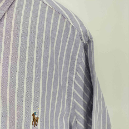 ラルフローレン RALPH LAUREN slim fit ストライプ コットン オックスフォード ボタンダウン シャツ メンズ import:L