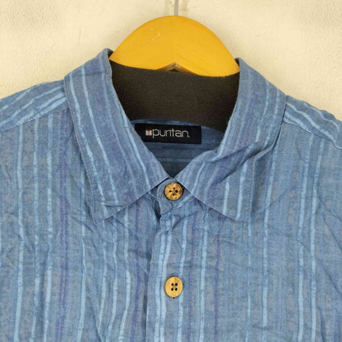 ピューリタン PURITAN 90S ストライプ アロハデザイン レーヨン シャツ メンズ import:L