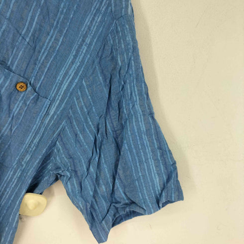 ピューリタン PURITAN 90S ストライプ アロハデザイン レーヨン シャツ メンズ import:L