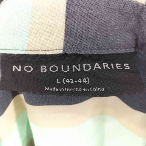 ノーバウンダリーズ no boundaries ストライプ レーヨン 開襟 シャツ メンズ import:L