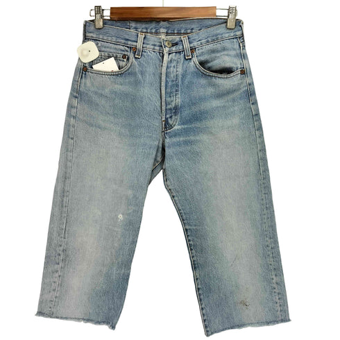 リーバイス Levis 501 ボタン裏555刻印 バレンシア工場製 ボタンフライ カットオフ クロップドデニム レディース W30 L36