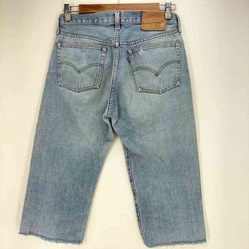 リーバイス Levis 501 ボタン裏555刻印 バレンシア工場製 ボタンフライ カットオフ クロップドデニム レディース W30 L36