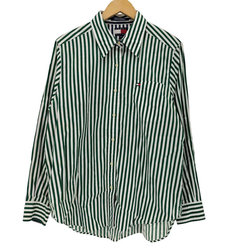 トミーヒルフィガー TOMMY HILFIGER 90-00s ストライプ L/S BDシャツ レディース 12