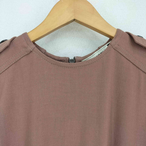 ザラ ZARA リヨセルウール ベルト ノースリーブミディ丈ワンピース レディース import:L