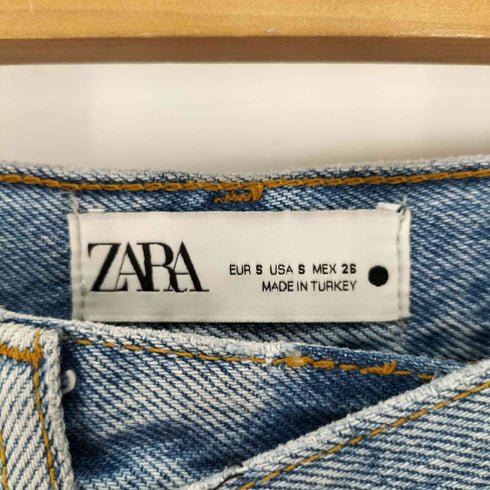 ザラ ZARA ボタンフライ 切りっぱなし スリッド デニムスカート レディース JPN:S