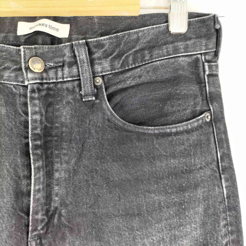 モンキータイム MONKEY TIME BLACK DENIM KNEE PANEL BAGGY メンズ JPN:M