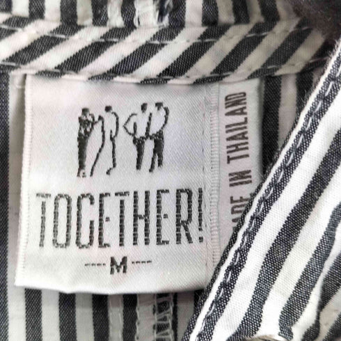 TOGETHER ヒッコリーストライプ フーデッド オールインワン レディース M