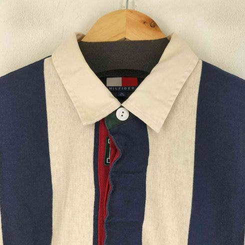 トミーヒルフィガー TOMMY HILFIGER 90S エンブレム刺繍 ラガーシャツ メンズ import:M