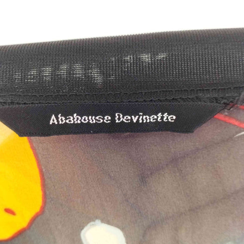 アバハウスドゥヴィネット abahouse devinette シルク100% 幾何学模様 ノースリーブ シアーブラウス レディース