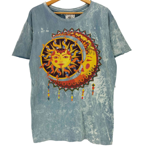 NO.TIME タイダイ染 太陽 ロゴ プリント S/S Tシャツ メンズ import:L
