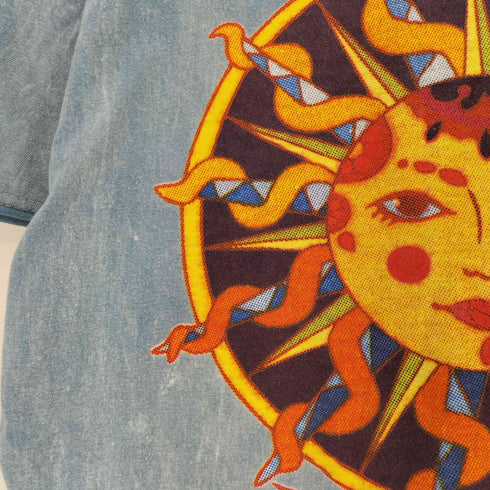 NO.TIME タイダイ染 太陽 ロゴ プリント S/S Tシャツ メンズ import:L