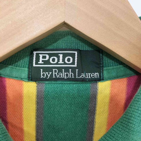 ポロバイラルフローレン Polo by RALPH LAUREN ポニー刺繍 マルチカラー ストライプ ピケ ポロシャツ メンズ