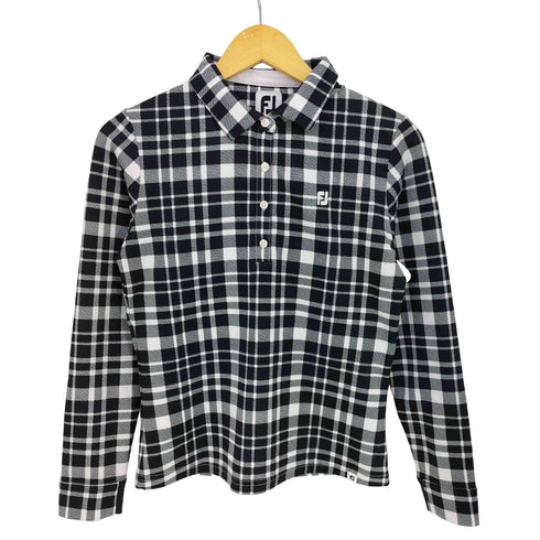 FootJoy チェック ジャカード フリースシャツ ギンガムチェック レディース JPN:L