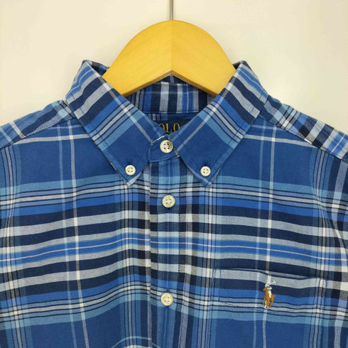 ポロラルフローレン POLO RALPH LAUREN 現行QRタグ ポニー刺繍 チェック 長袖 ボタンダウンシャツ レディース L