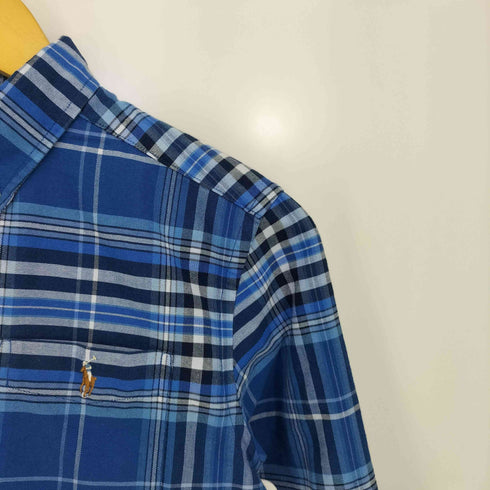 ポロラルフローレン POLO RALPH LAUREN 現行QRタグ ポニー刺繍 チェック 長袖 ボタンダウンシャツ レディース L