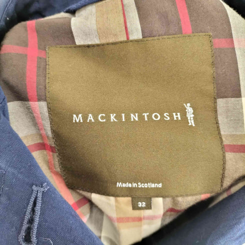 マッキントッシュ Mackintosh SCOTLAND製 裏地チェック リネン ステンカラーコート レディース DE:32